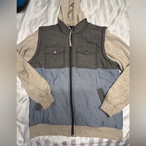 RVCA Gray Hooded Jacket